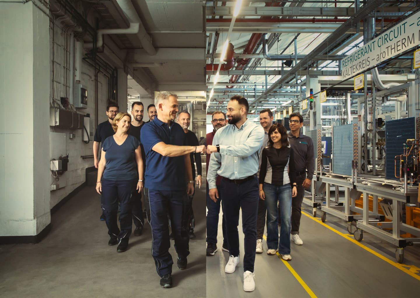 Vaillant-partner och Vaillant-medarbetare hälsar på varandra